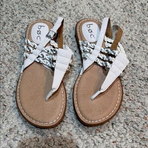 b.o.c. White Braided Sandals
